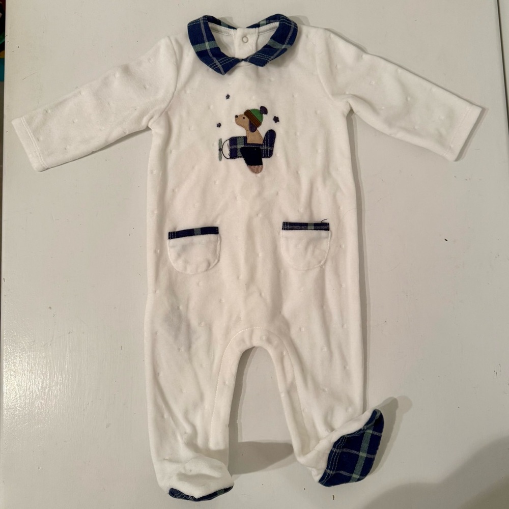 2-4M Mayoral Velour Footie Outfit EUC